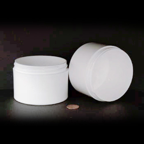 Bulk 8oz 89mm White Polypropylene Thick Wall Jars, 250mL (no caps), case/135