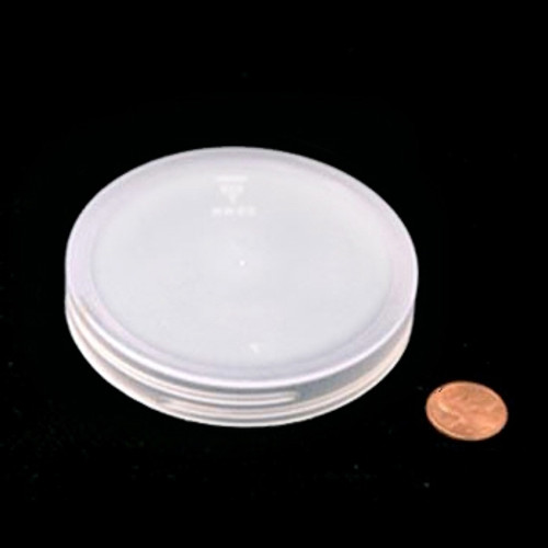 Product image of an 83mm (83-400) Natural PP Heat Seal Lined Smooth Cap (PKW-C083C4SPHSN). This cap is used for sealing containers and features a smooth texture with a heat seal lining for secure closures.