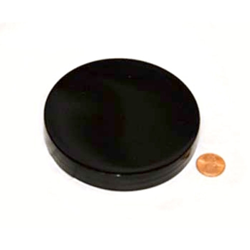 100mm (100-400) Black PP Unlined Smooth Cap, Each