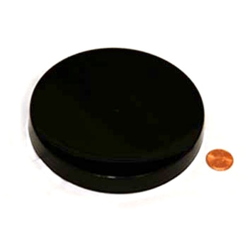 Single 120mm Black PP Heat Seal Lined Smooth Cap for sealing purposes (PKW-C120C4SPHSB).