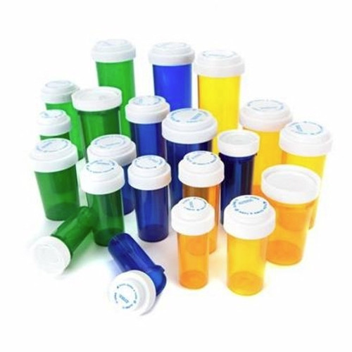 Green Pharmacy Vials, Child Resistant, Reversible, 8 dram, case/410