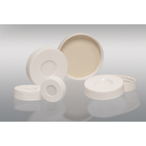 28-400 White PP Hole Cap with Bonded PTFE/Silicone Septa