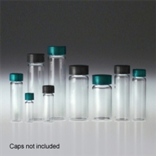 Clear 30mL Borosilicate Glass Sample Vials, 22-400, No Caps, case/144