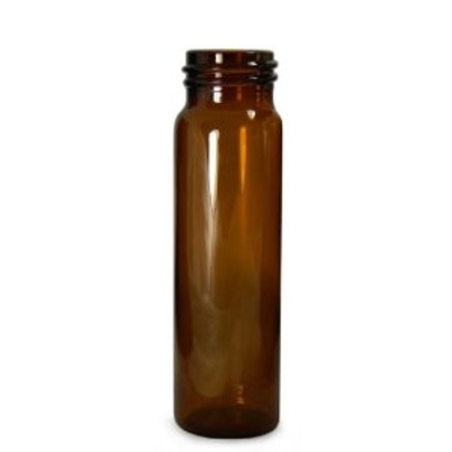 Amber Borosilicate Glass Sample Vials, 40mL, 24-400 neck finish, No Caps, 24-400, case/72