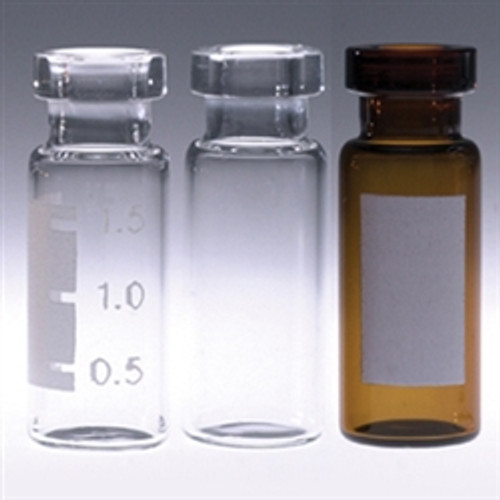 Case of 1000 Amber 2mL Chromatography Vials with Clear Crimp Tops, Caps Not Included (Product Code: QP-VG21116-212).