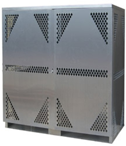 Gas Cylinder Storage Cabinet, 16 LP, Aluminum