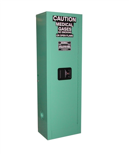 Medical Oxygen Gas Cylinder Fire-Lined Storage Cabinet, 2-Cylinders