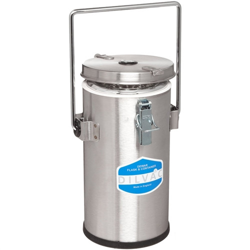 Dewar Flask, 1 Liter Stainless Steel cased with Lid Clips and Handle
