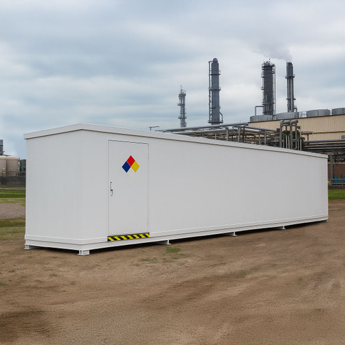 Hazmat Drum Storage Building, 2-hour Fire Rated, 10-drum Outdoor Locker