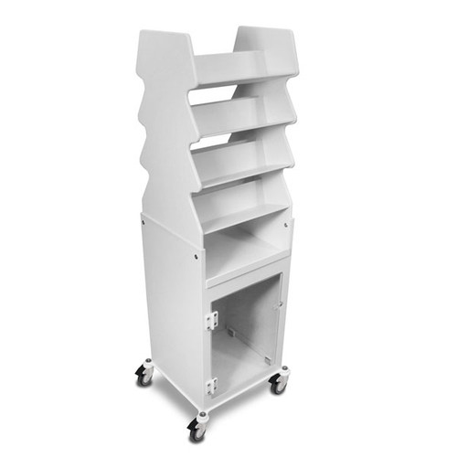 Rolling Tilted Shelf Cart for Medical Offices, PVC, 19" x 57 x 17"