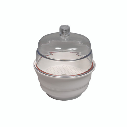 United Scientific 55202 Desiccator, Non-Vacuum, White Base, PP/PC, 8", each