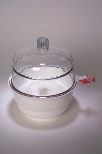 United Scientific 55205 Desiccator, Vacuum, White Base, PP/PC, 8", each