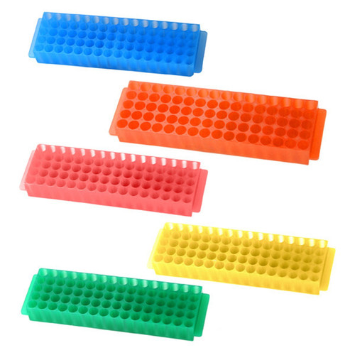 Autoclavable Microcentrifuge Tube Racks for 0.5mL-2mL Tubes, 80-Well, PP, Freezer Safe to -90C, Choose Color