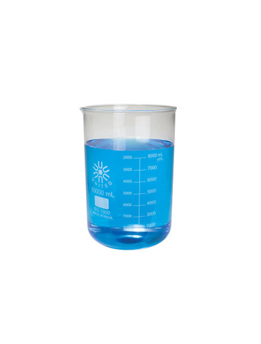 Low Form Beaker, Type I, Borosilicate Glass, 3000mL, each