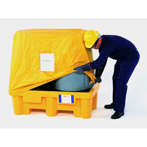 Spill Pallet P4 Pull-over Cover for 4-Drum Spill Pallets, Yellow