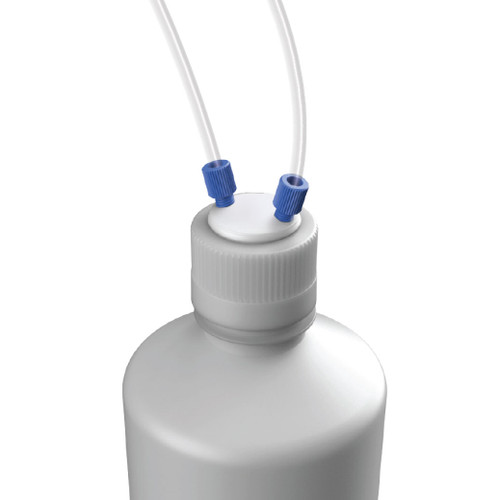 Port Cap for Solvent Delivery, 2-holes, Fits Nalgene® 38-430 Bottles, with Plugs