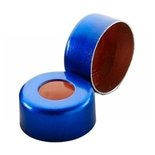 Wheaton® 11mm Crimp Seal, Aluminum Blue, PTFE/Red Rubber, case/1000