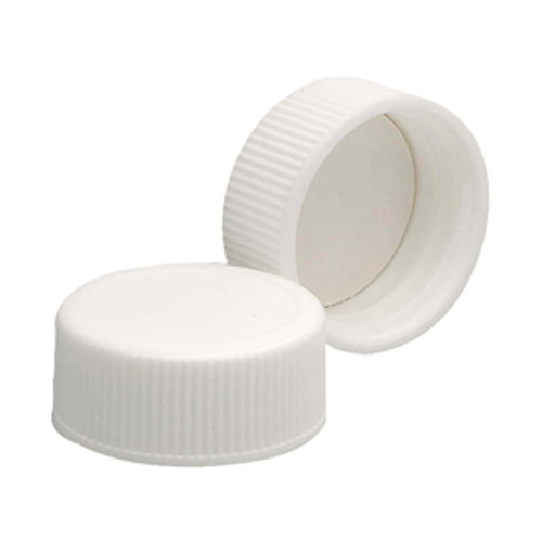 Case of 144 White Wheaton® 24-400 PP Caps with PTFE Liner (Product Code: DWK-239233).