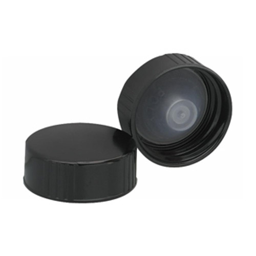 Case of 144 Black Wheaton® 28-400 Caps with Cone Lining (Product Code: DWK-239259).