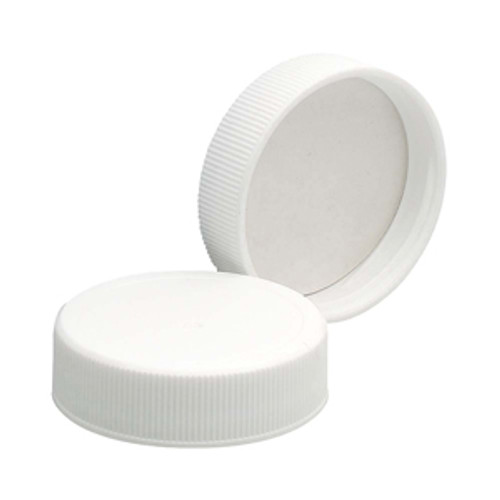 Case of 72 White Wheaton® 38-400 PP Caps with Foamed Poly Liner (Product Code: DWK-239285).