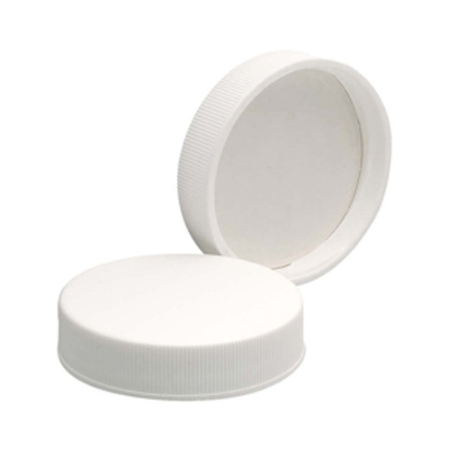 Case of 72 White Wheaton® 45-400 PP Caps with Foamed Poly Liner (Product Code: DWK-239287).
