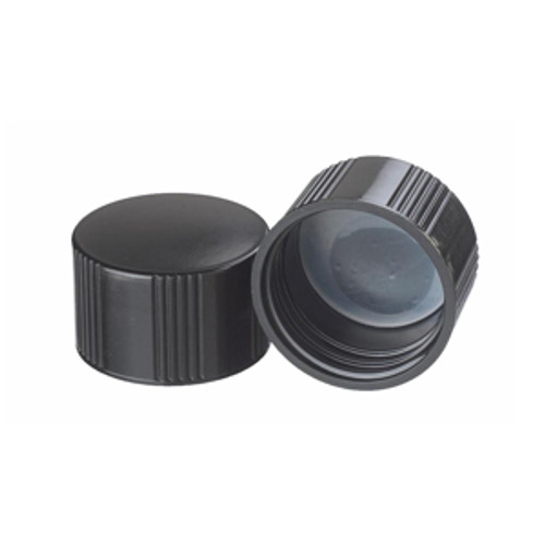 Case of 200 Black Wheaton® 33-430 Caps with Foam Liner (Product Code: DWK-240080).