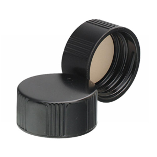 Wheaton® 20-400 Black Phenolic Caps, White Rubber Liner, case/ 500