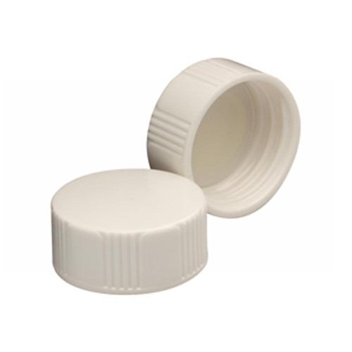 Case of 1,000 White Thermoset Wheaton® 24-400 Caps with Polyethylene Disc (Product Code: DWK-240818).