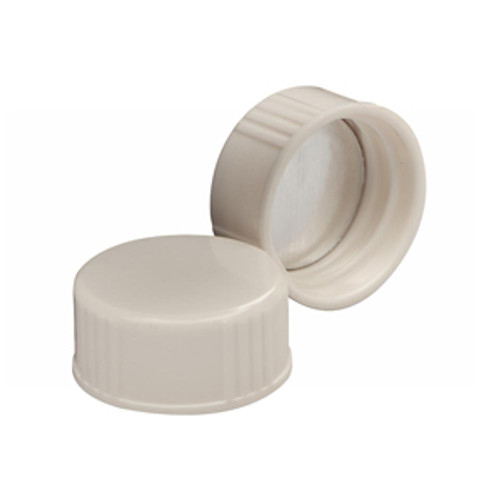 Wheaton® 22-400 Caps, White Thermoset with Foil Liner, case/1000