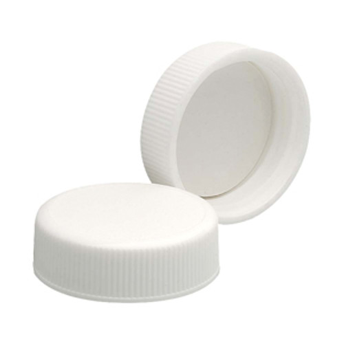 Wheaton® 24-410 Polypropylene Screw Caps, White, Foamed Poly Liner, case/200