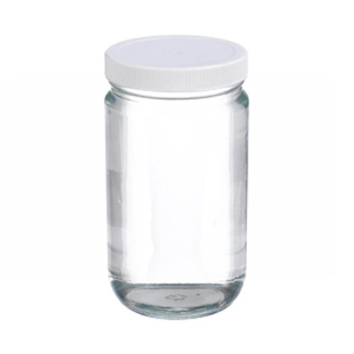 16 oz Glass Jars, With Chemical Resistant Phenolic Screw Cap,60