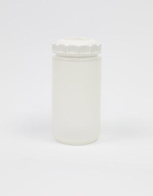 Sterile 4 oz Polypropylene Specimen Cup With 1/4 Turn RED Screwcap and  Tri-Lingual ID Label, Individually Wrapped, 100/CS