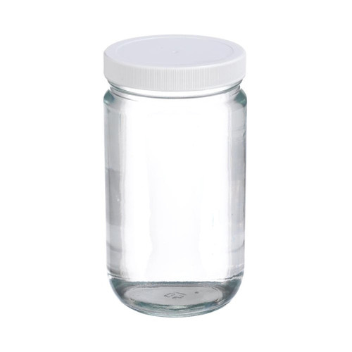 9oz Clear Glass Jars (Black Lug Cap) - 12/Case, Clear Type III 70 mm