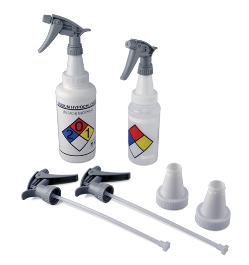 GHS Compliant Plastic Spray Bottles, HCL Labels