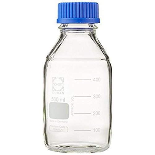 Coated Pyrex® Media Bottle, Borosilicate Glass, 250mL, GL45, case/4