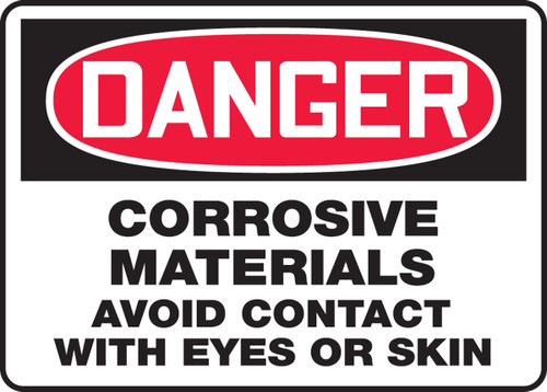 Danger: Acid Sign - OSHA, 14 x 10 Vinyl Permanent Adhesive (.0034)