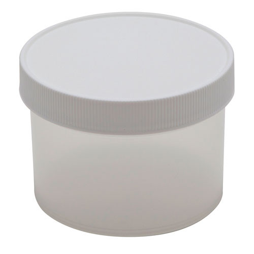 White Polypropylene Jar With Cap – 8 Oz Capacity, 64mm X 86mm, Straight Sides, For Lab, Cosmetics, Solids (Case Of 36)