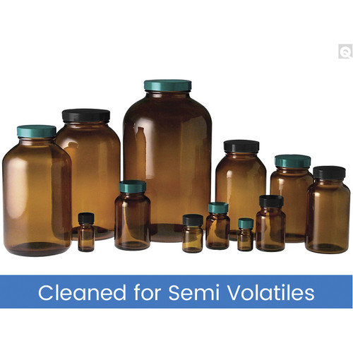 120mL Amber Wide Mouth Packer, 38-400 PP Cap & PTFE Disc, Cleaned & Certified for Semi-Volatiles, case/24 120mL Amber Wide Mouth Packer, 38-400 PP Cap & PTFE Disc, Cleaned & Certified for Semi-Volatiles, case/24