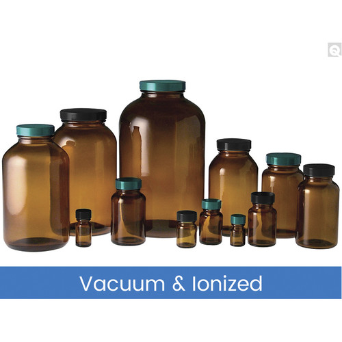 84oz (2500mL) Amber Wide Mouth Packer, 70-400 Green Thermoset F217 & PTFE Lined Caps, Vacuum & Ionized, case/12 84oz (2500mL) Amber Wide Mouth Packer, 70-400 Green Thermoset F217 & PTFE Lined Caps, Vacuum & Ionized, case/12