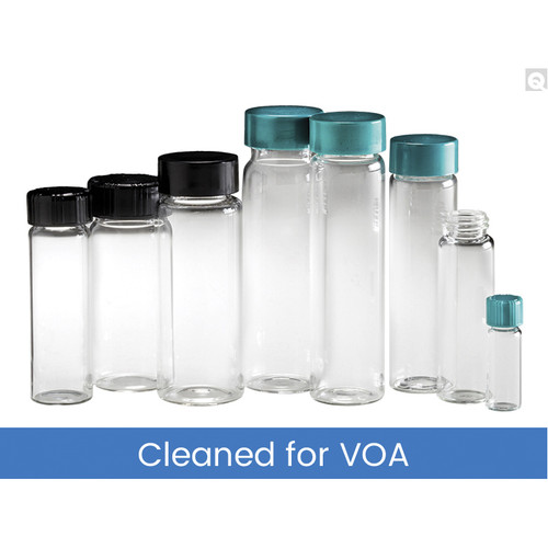 Certified, Clean 16 oz Clear Glass Sample Jars with Screw Caps