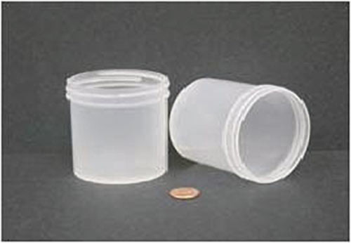 Fecal Sample Containers with ID Label, 30mL, Screw Cap with Spoon,  Polypropylene, case/500