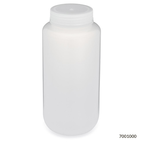 32 oz./1 Liter Natural HDPE Gulsby Round Sampling Bottle with Cap