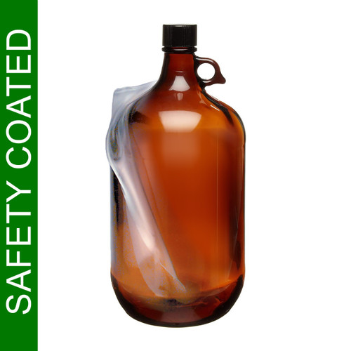 4 Liter Amber Glass Bottle with, PTFE Lined Cap, each