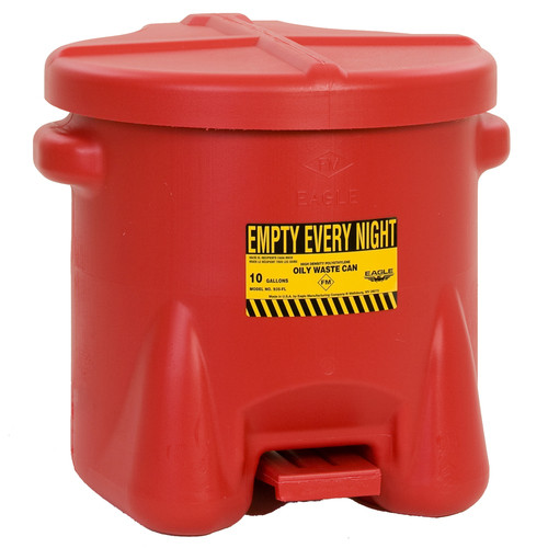 Justrite 09200 Countertop Oily Waste Can, 2 gal, Red