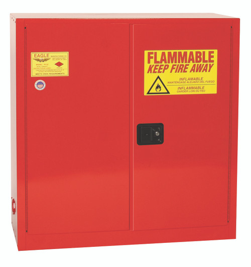 Eagle® Combustible Safety Cabinet, 40 gallon, 1 Door, Self-Closing, Red Eagle® Combustible Safety Cabinet, 40 gallon, 1 Door, Self-Closing, Red