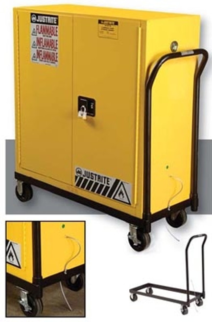 Justrite® Rolling Cart for 30 gal, 12 & 17 gal Piggyback Safety Cabinets Justrite® Rolling Cart for 30 gal, 12 & 17 gal Piggyback Safety Cabinets