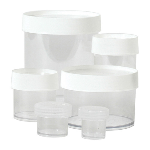 Pop-Top Plastic Jars with Hinged Lid, 1 oz Squat, case/100