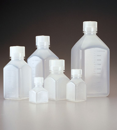 20 oz Clear PET Plastic Arched Square Beverage Bottles (Cap Not