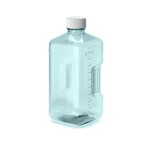 Nalgene® 2019-2000 PETG Square Bottles, Sterile, 64oz (2L), case/12