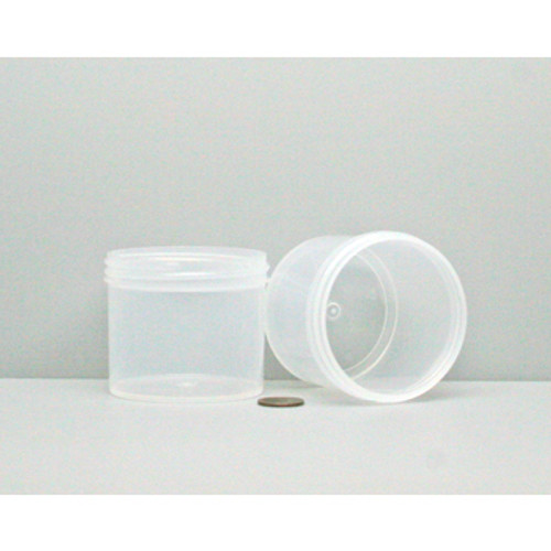 64 oz. (1/2 Gallon) White HDPE Plastic Round Container, L607
